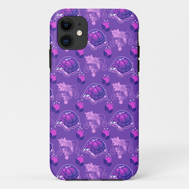 Flowers and Grapes Turtle Pattern Case-Mate iPhone Case (Back)