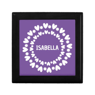 Flowers And Hearts Name Gift Box