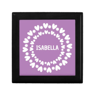 Flowers And Hearts Name Gift Box