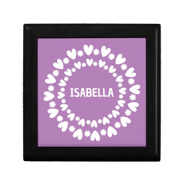 Flowers And Hearts Name Gift Box (Front)