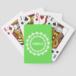 Flowers And Hearts Name Poker Cards