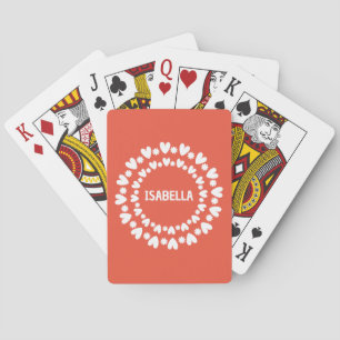 Flowers And Hearts Name Poker Cards