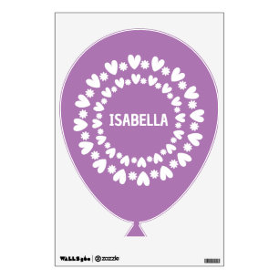 Flowers And Hearts Name Wall Decal