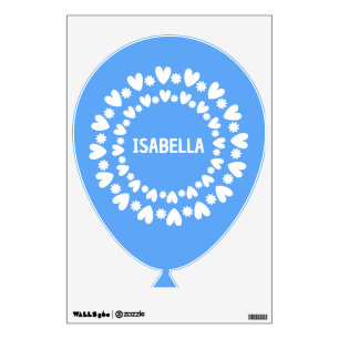 Flowers And Hearts Name Wall Decal