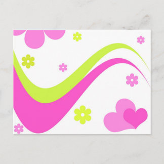 Flowers and hearts - Postcard