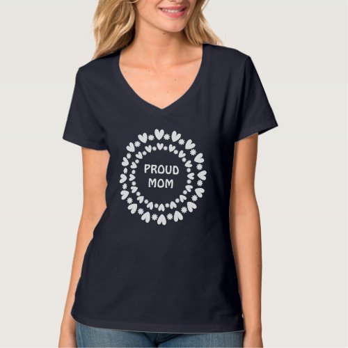 Flowers And Hearts Text T_Shirt