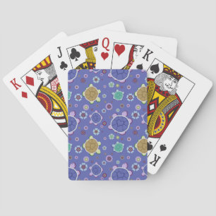 Flowers and Hearts Turtle Pattern Poker Cards