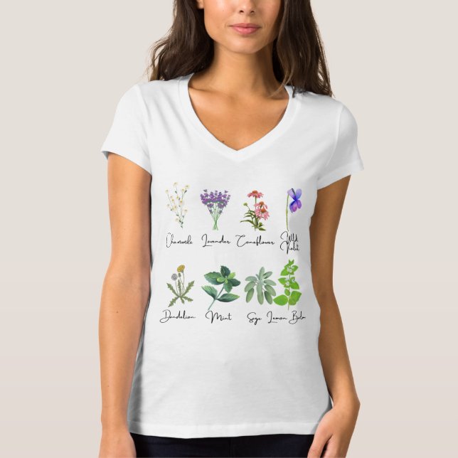 Flowers and Herbs T-Shirt (Front)