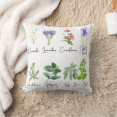 Flowers and Herbs Throw Pillow (Blanket)