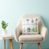Flowers and Herbs Throw Pillow (Chair)