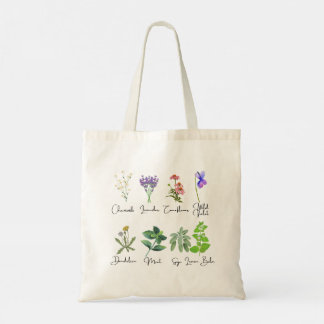 Flowers and Herbs Tote Bag