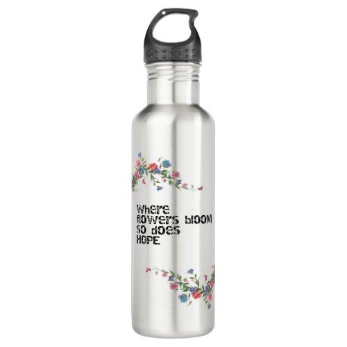 Flowers and hope design stainless steel water bottle