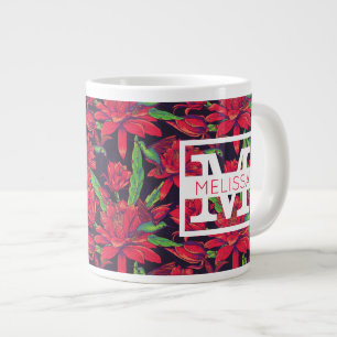 Flowers And Hummingbirds Add Your Name Large Coffee Mug
