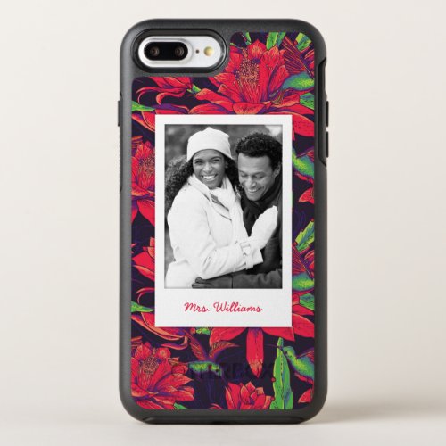 Flowers And Hummingbirds  Add Your Photo  Name OtterBox Symmetry iPhone 8 Plus7 Plus Case