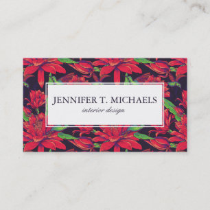 Flowers And Hummingbirds Business Card