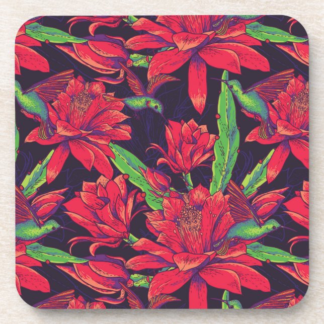 Flowers And Hummingbirds Coaster (Front)