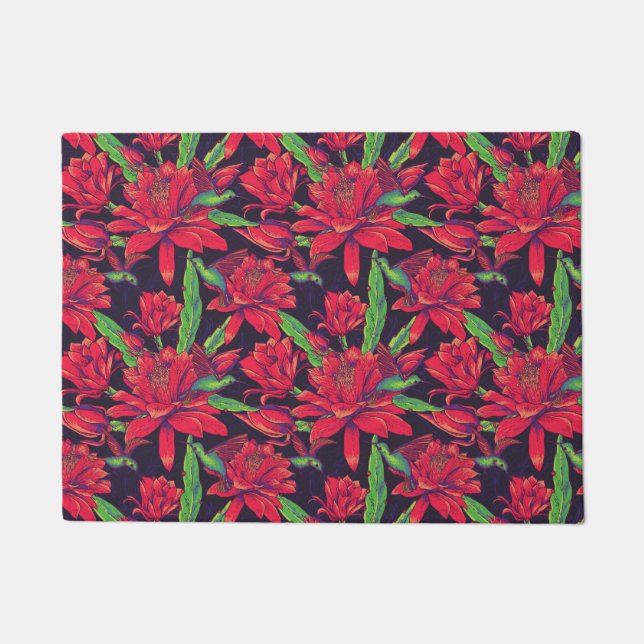 Flowers And Hummingbirds Doormat (Front)