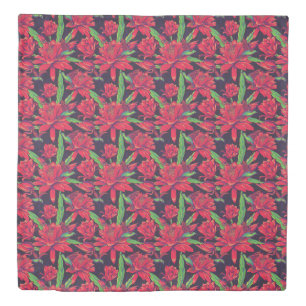 Flowers And Hummingbirds Duvet Cover
