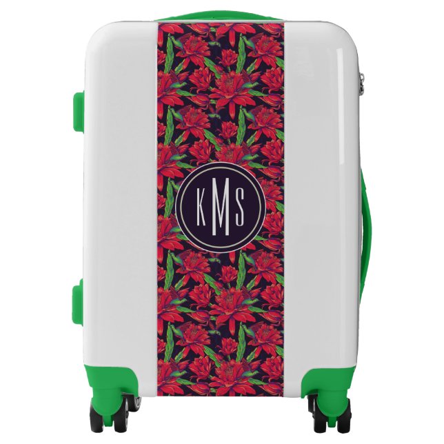 Flowers And Hummingbirds | Monogram Luggage (Front)