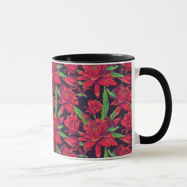 Flowers And Hummingbirds Mug (Right)