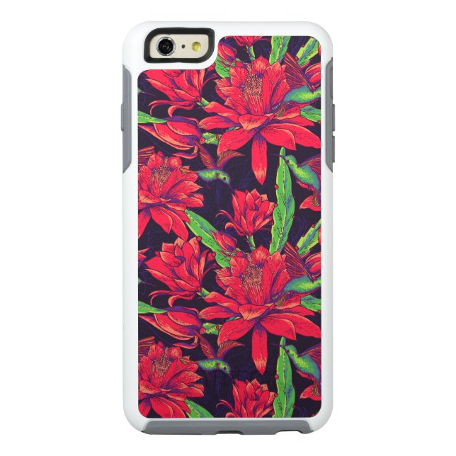 Flowers And Hummingbirds Otterbox iPhone Case (Back)
