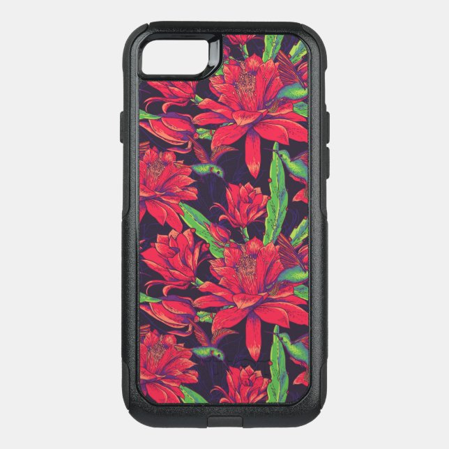 Flowers And Hummingbirds Otterbox iPhone Case (Back)