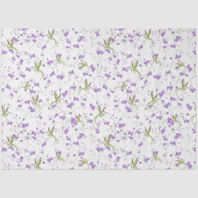 Flowers and Hummingbirds  Tissue Paper (Front)