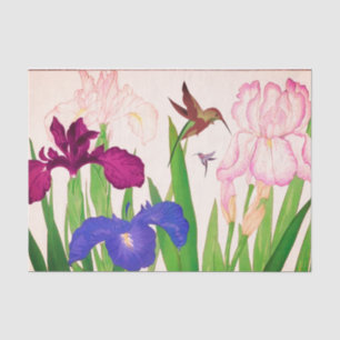 Flowers and Hummingbirds Tissue Paper