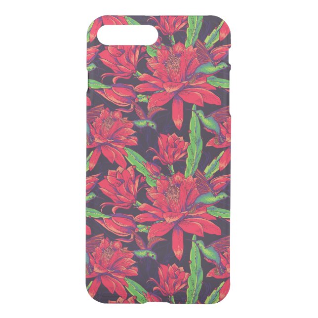 Flowers And Hummingbirds Uncommon iPhone Case (Back)
