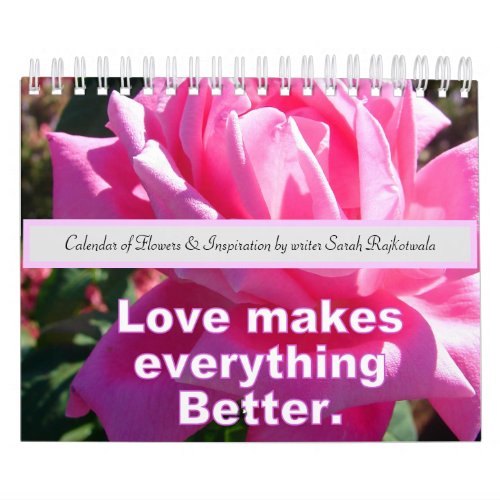 Flowers and Inspirational Quotes Calendar