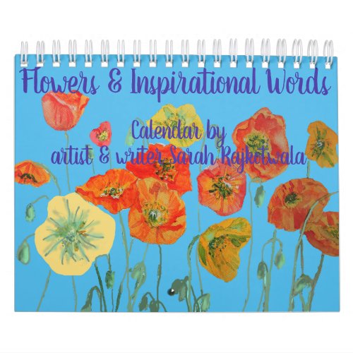 Flowers and Inspirational Words Calendar Art