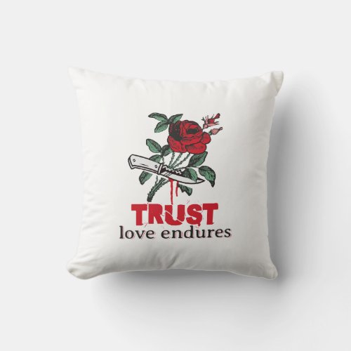 Flowers and knife throw pillow