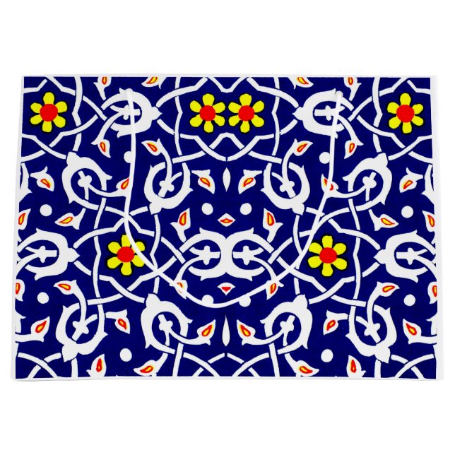 flowers and knots print large gift bag (Front)