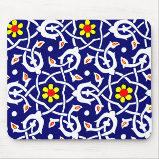 flowers and knots print mouse pad