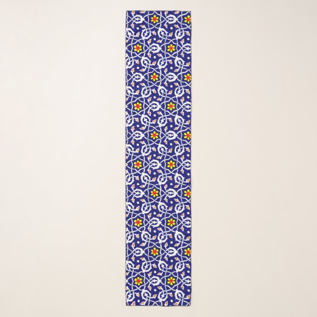 flowers and knots print scarf (Front)