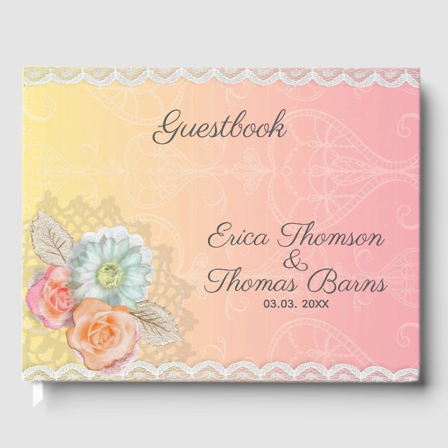 Flowers And Lace Guest Book (Front)
