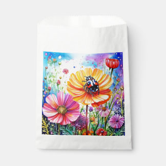 Flowers and Ladybugs Favor Bag
