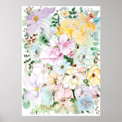 flowers and leaves arrangement 2021 poster