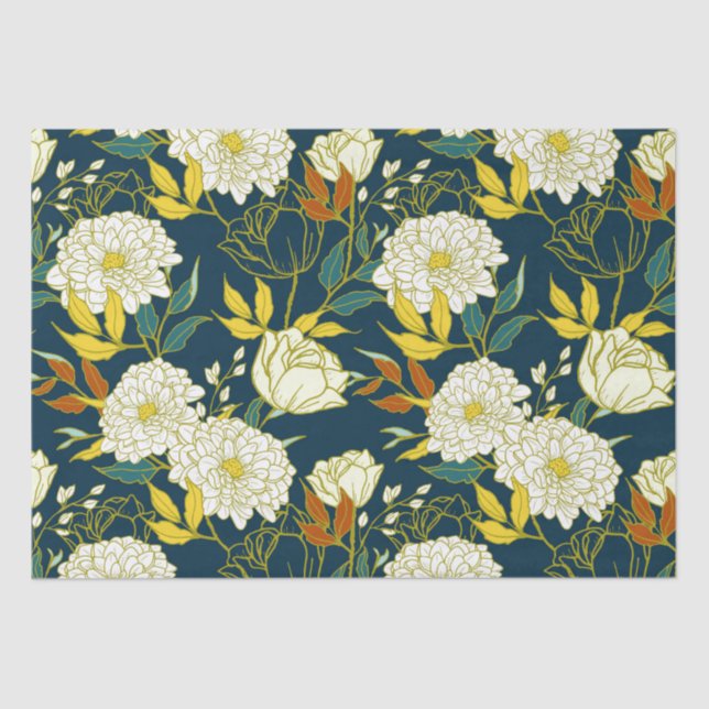 Flowers and leaves pattern wrapping paper (Front)