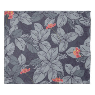 Flowers and leaves patternpattern, tropical, abstr duvet cover