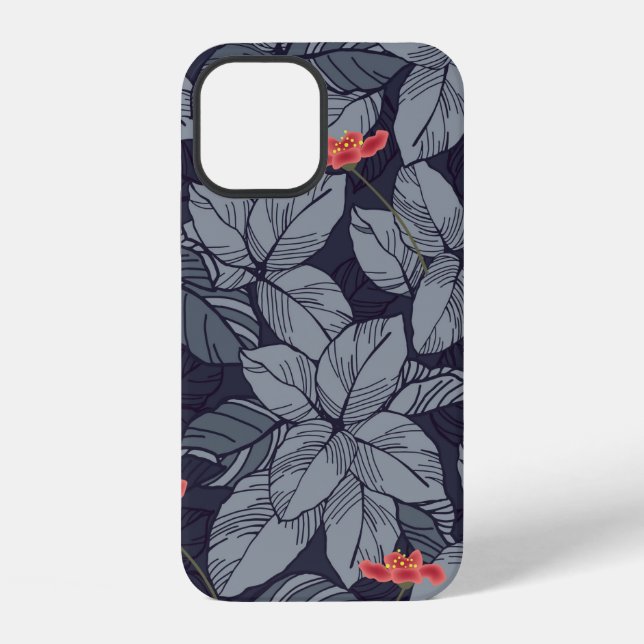 Flowers and leaves patternpattern, tropical, abstr iphone case (Back)