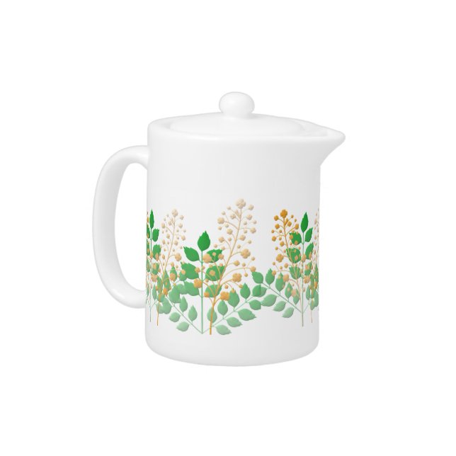 Flowers and Leaves Tea Pot (Left)