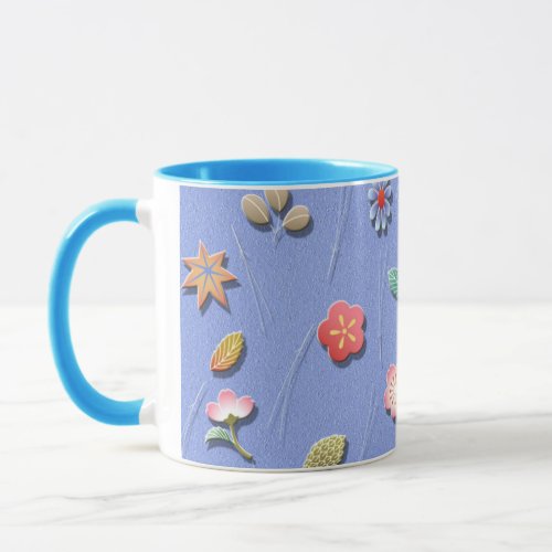 Flowers and leaves windy day mug