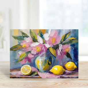 Flowers and Lemons Modern Still Life Card