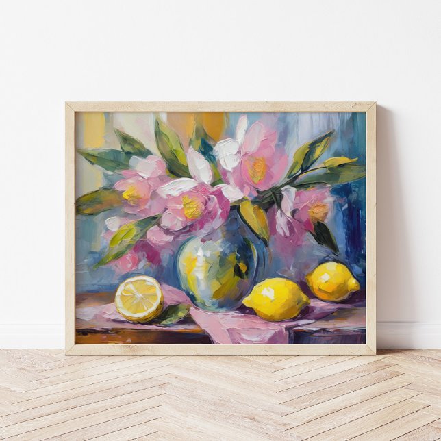 Flowers and Lemons Modern Still Life Poster (Creator Uploaded)
