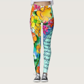 Flowers and Letters Leggings