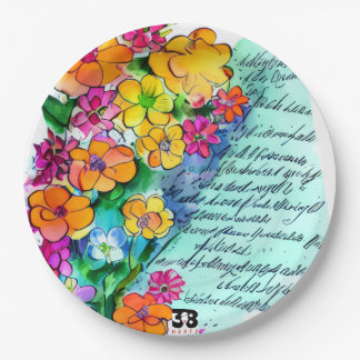 Flowers and Letters Paper Plates