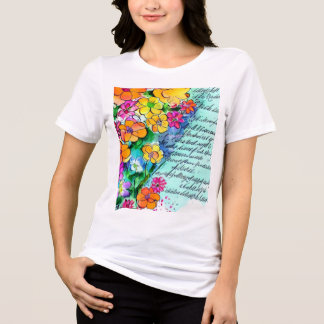 Flowers and Letters Tri-Blend Shirt