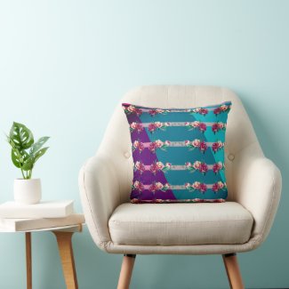 Flowers and Lines  Cushion