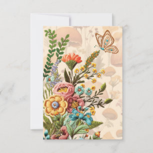 Flowers and Mushroom Thank You Note Card